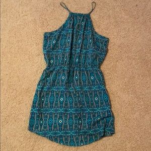 Blue Printed Synched Mini Dress